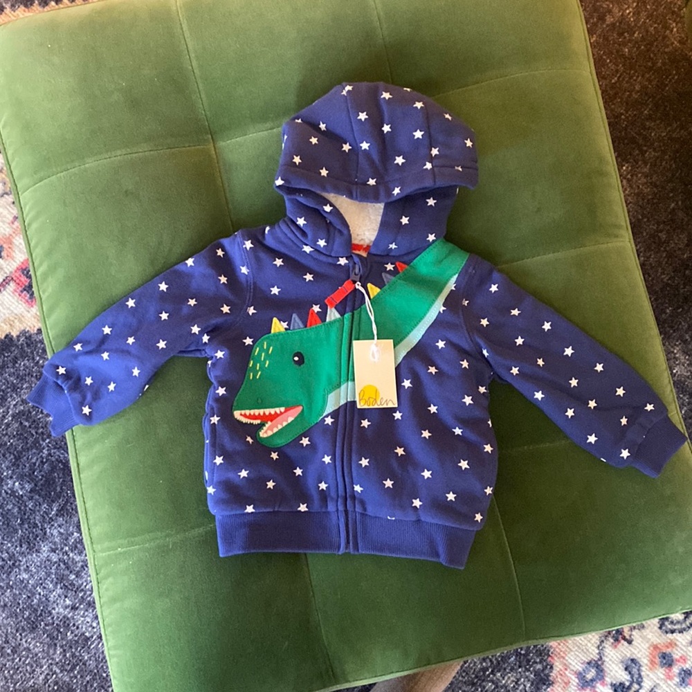 NWT Baby Boden Dinosaur Sweatshirt 9-12m